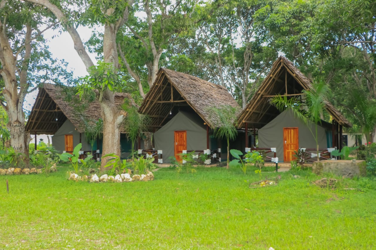 bomani resort glamping tents exterior view